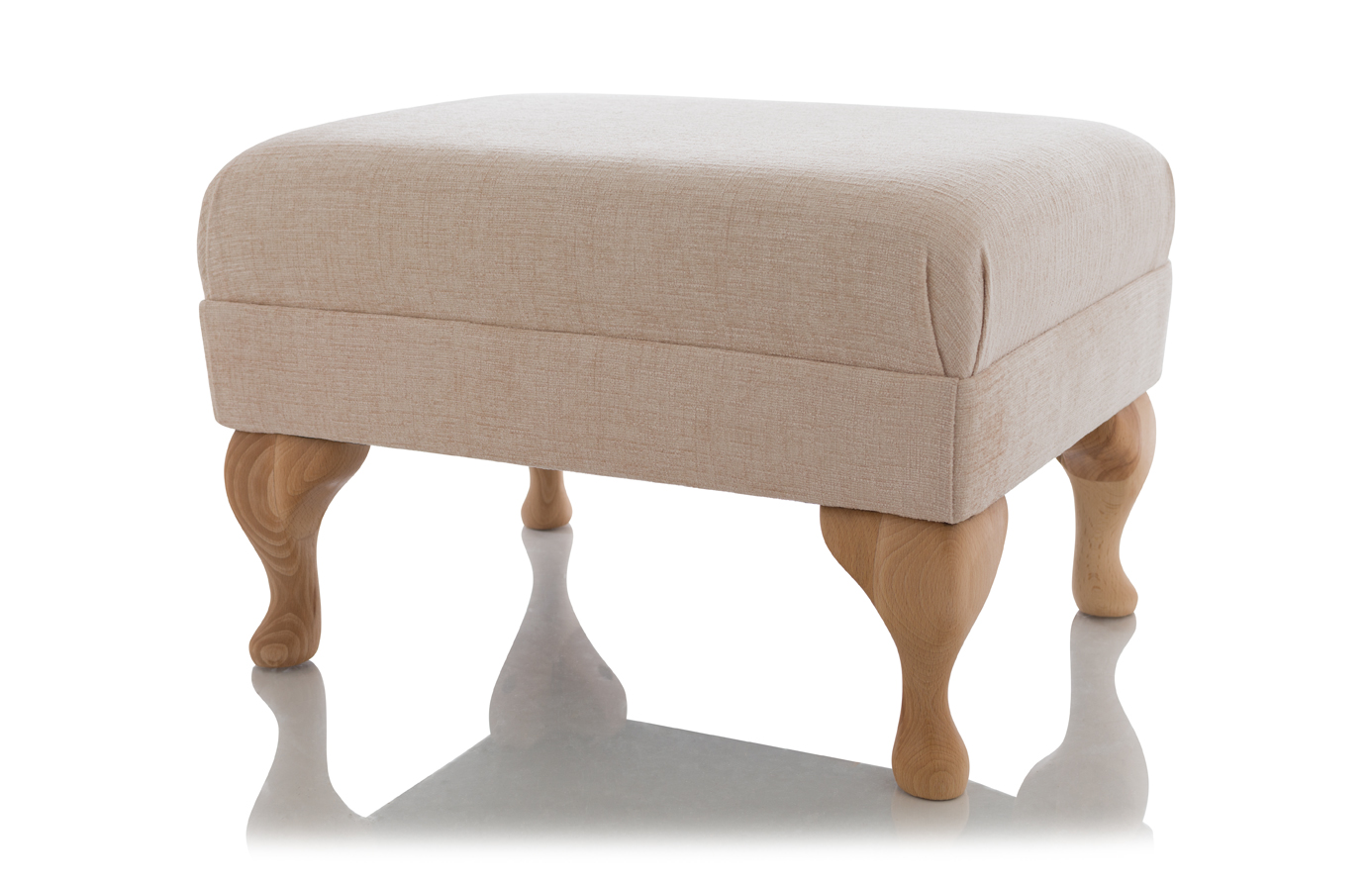 NEW FOOTSTOOL QUEEN ANNE OTTOMAN FOOT REST SMALL LARGE POUFFE FABRIC